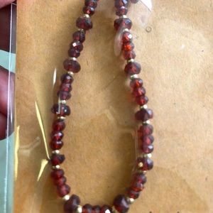 Handmade garnet and sterling bracelet